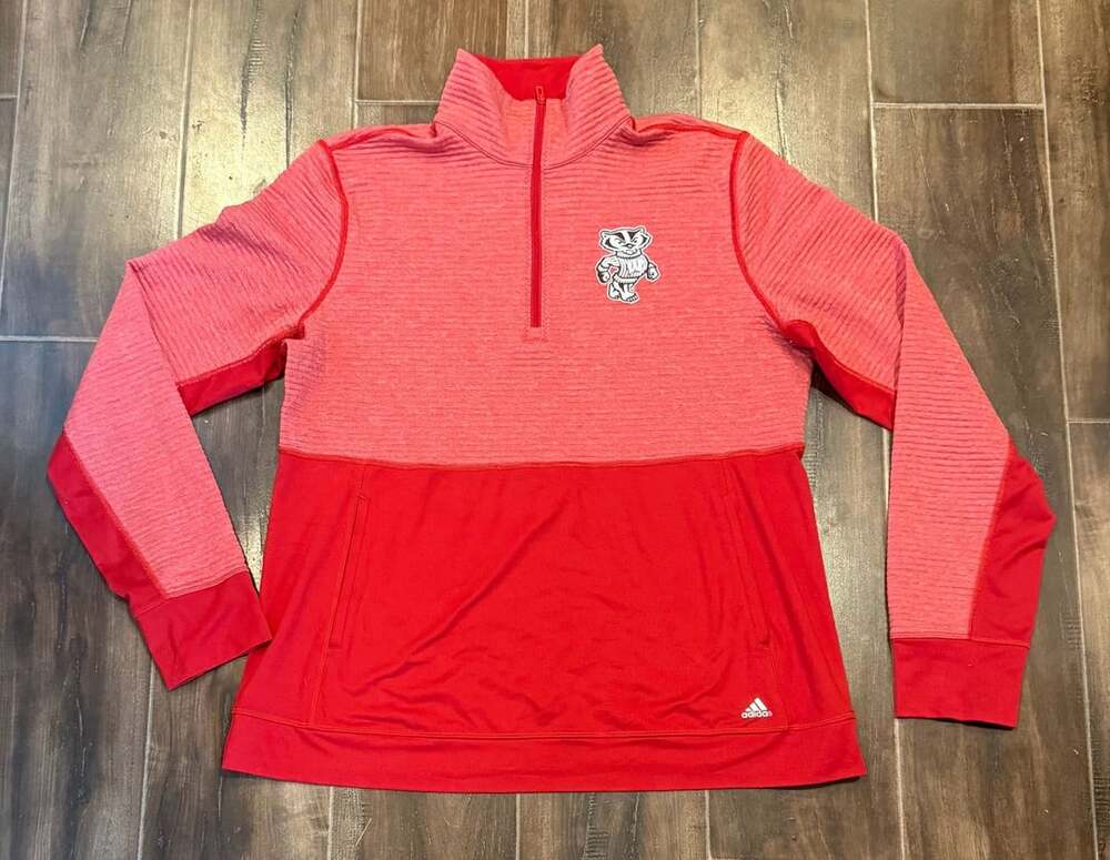 Adidas Women’s Wisconsin Badgers 1/4 Zip Pullover Size XL Red